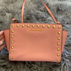 Michael Kors baby pink cross body purse